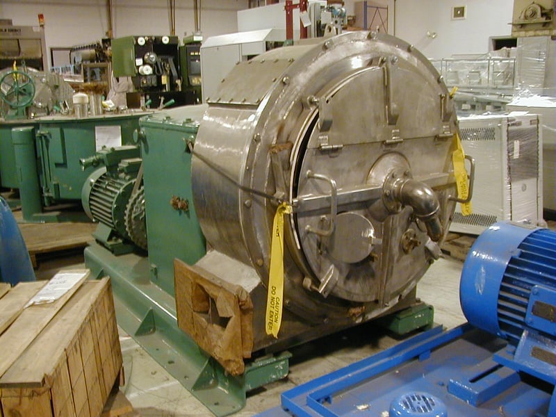 34" Krauss Maffei #SZ90C, 316 Stainless Steel 3-stage pusher centrifuge, fully automatic & continuous