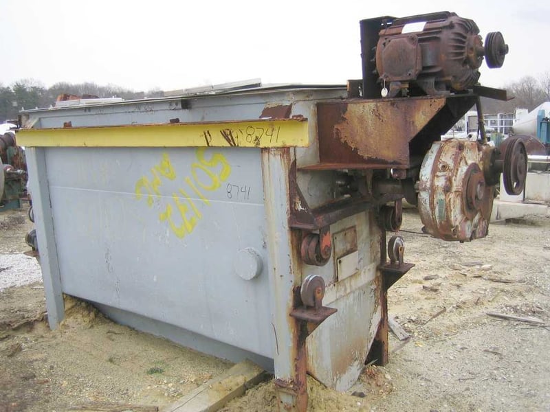 55 cu.ft. 304 Stainless Steel double ribbon blender, 32" x 32" x 8" long, 15 HP
