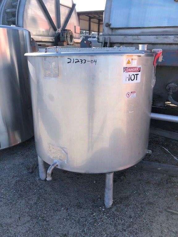 200 gallon Walker Stainless Equipment, 316L Stainless Steel jacketed tank, 100 psi, 1990