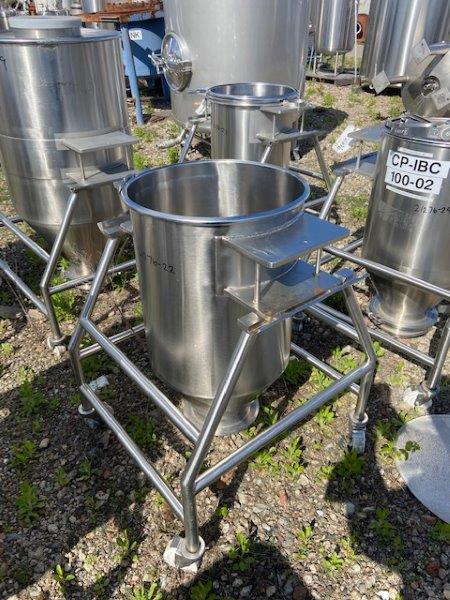 25 gallon Stainless Steel tank, open top, cone bottom, 18" dia. x 21" straight side