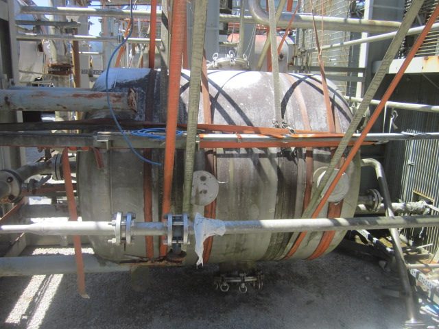619 gallon Praj, vertical 304L Stainless Steel pressure vessel, 10 psi, unused, 2008