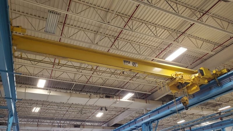 10 Ton, Yale, 33' 0" and 29' 9" Span, 20' Lift, Class D, Pendant, 280' (x2) Rail/Rnwy/Cols Avail, 1997 [#2238]