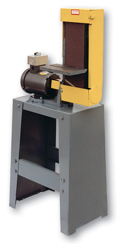 6" x 48" Kalamazoo #S6MS-3, 6" x10" table, 3500 SFPM, 3 HP, reversible platen