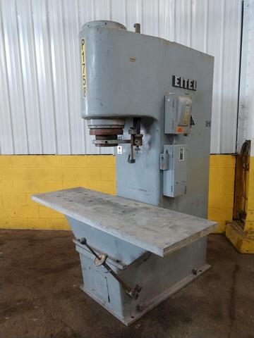 60 Ton, Eitel #RP60, hydraulic precision straightening press, 8" stroke, 24" daylight, 13-3/4" throat, 20 HP