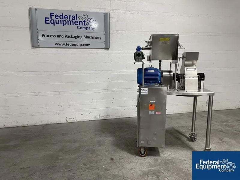 Fluid Air #007, Hammer Mill, Stainless Steel, screw feeder 1 hp, missing screw, 10 hp, 230/460 volt