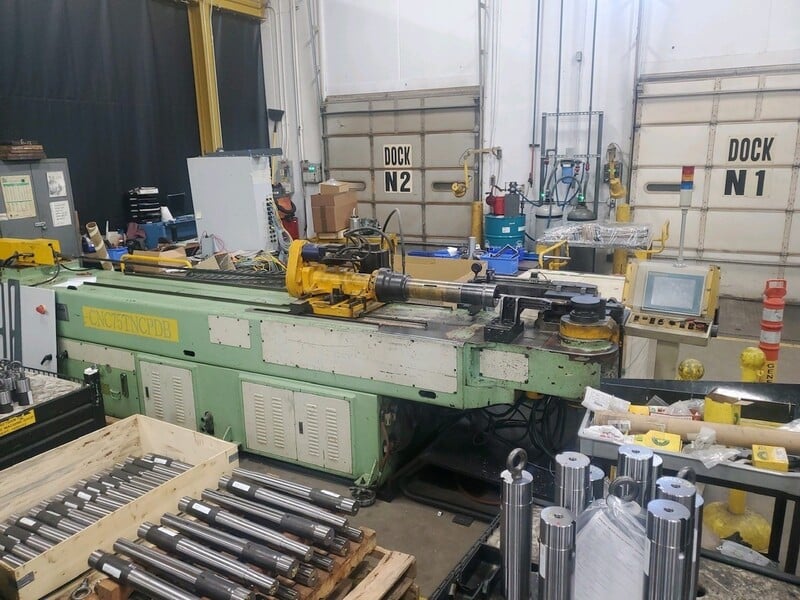 3" CSM (Chiao Sheng) #CNC75TNCPB, hydraulic tube & pipe bender, 3" OD, 102.44" hydraulic mandrel, center line