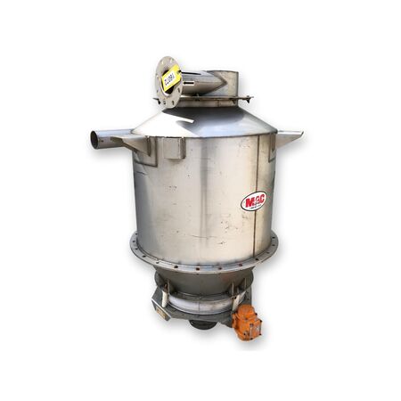 Mac Brabender, Stainless Steel cyclone bin, 36" diameter, 24" activator live bottom, #16072