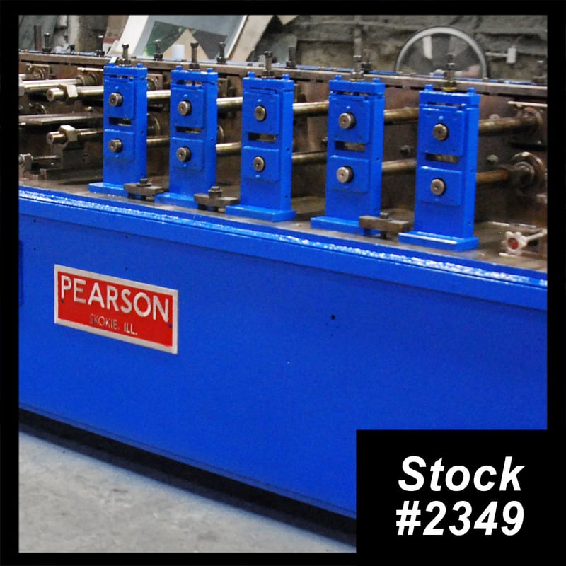 10 Stand, Pearson, rollformer, 1.75" spindle diameter, 12" rollspace, 12" horizontal centers, 5" -6" vertical