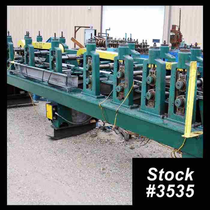8 Stand, Custom, rollformer, 2" spindle diameter, 14" roll space, chain driven, entry guide