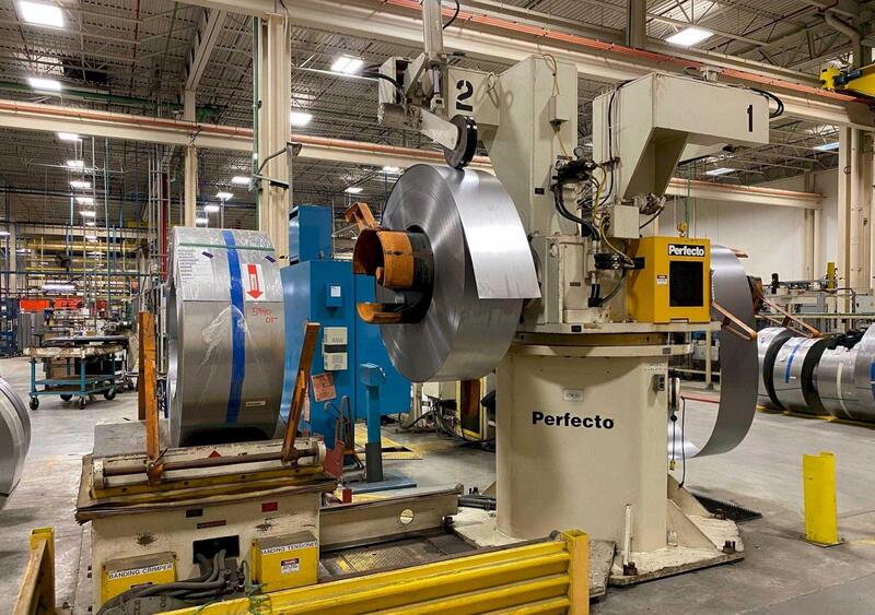 20000 lb. Perfecto #RD207224B, 24" x .030" straightener, 7-roll, 72" outside dimension, 20"-24" ID