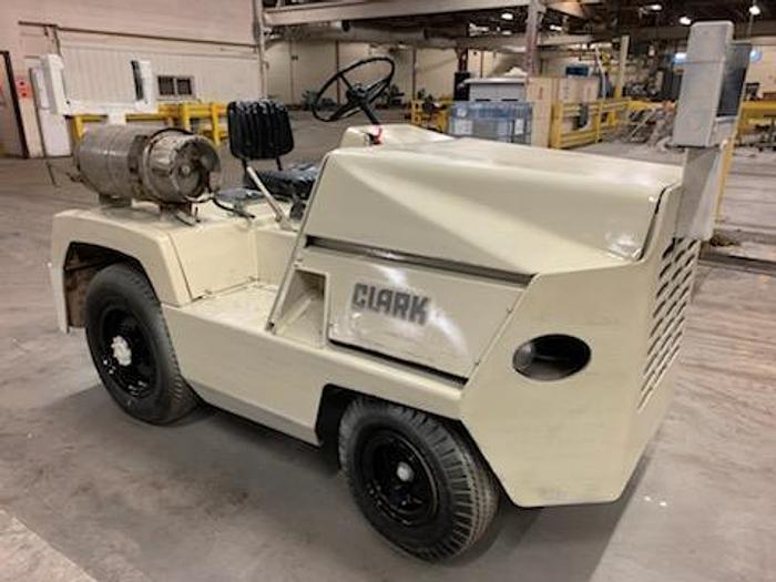 Clarke #CT30, towing tractor, propane, pneumatic tires, with trailer, 3106 hours