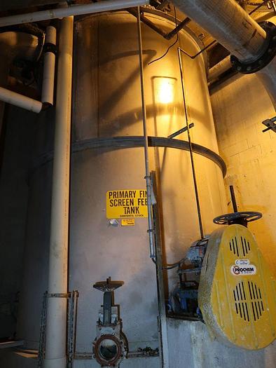 5264 gallon Apache, Primary fine screen feed 316L Stainless Steel tank w/agitator, 10' D x 14' H