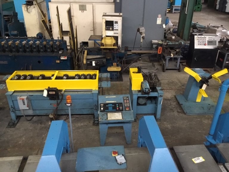 14 Stand, Lockformer #MP 300 Series, rollformer line, 12" roll space, 1.5" shaft, 4" vertical centers, 1999