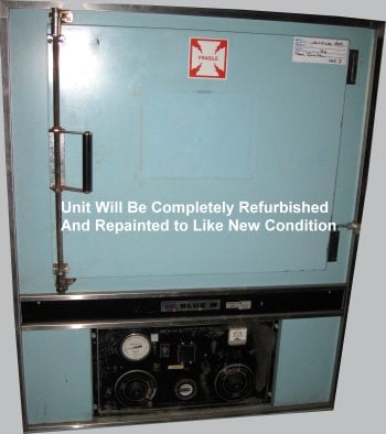 25" width x 20" D x 20" H Blue M #POM-253B-1, lab oven, 400°F, 208 V., 1 phase, 19 amps