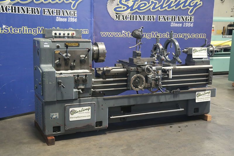 20" x 60" Webb Whacheon, 3" bore, 28-1350 RPM, tool holder, Steady Rest, 6-Jaw chuck, Trav-A-Dial on