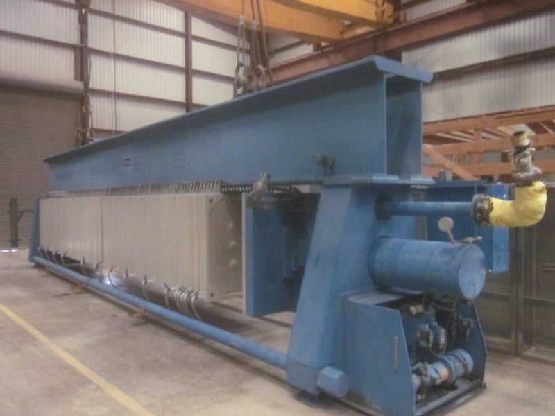 48" x 48" Perrin #200-S-48, Filter Press, 106 Polypropylene non-gasketed recessed plates, 225 PSI, 2707