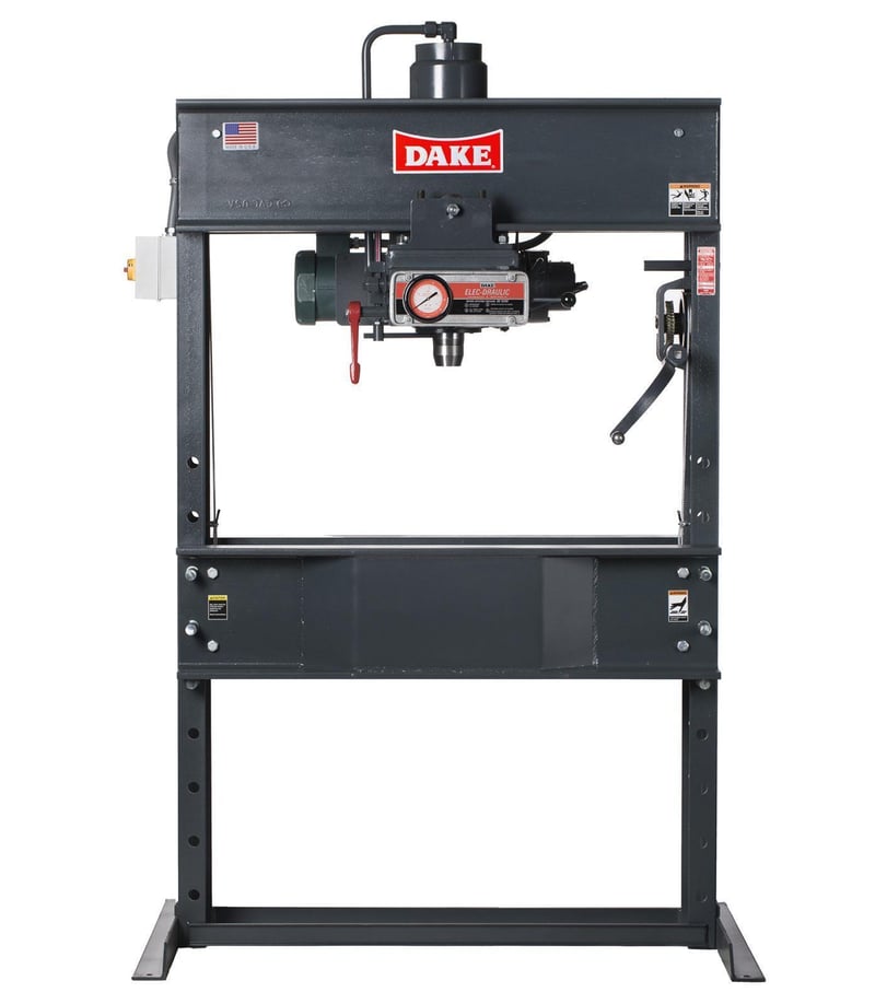 75 Ton, Dake #5-075, Elec-draulic I Hydraulic II Press, 2 HP, 1800 RPM, 10" ram travel, 55.5" x 36" base, NEW