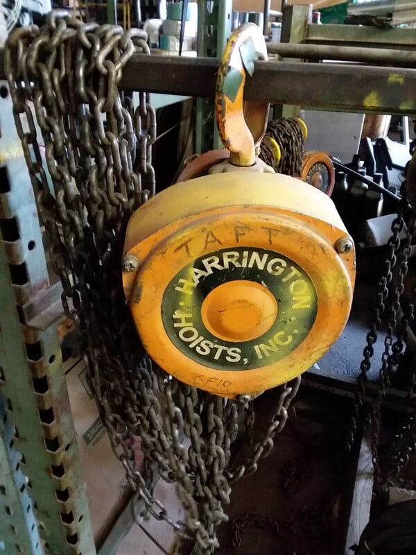 1 Ton, Harrington CF4329, Chain Hoist, S/N 045965 for Sale Surplus