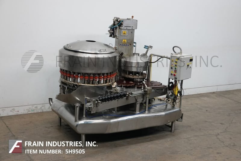 Federal #3615, automatic, Stainless Steel, 36 head rotary, pressure gravity filler & 15 foil press head