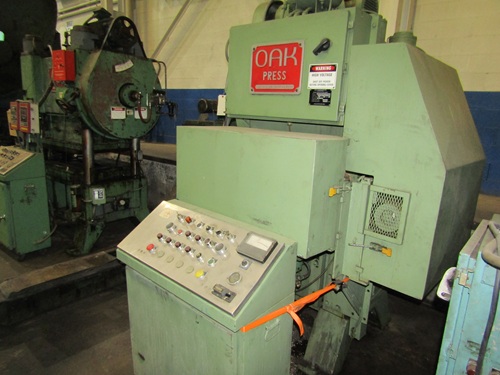 60 Ton, Oak #FP-2-42, High Speed Fin Press, 1-1/2" stroke, 16" shut height, 42" x 34" bed, 3" adjustment, 400
