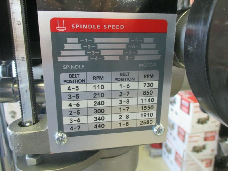 NEW Jet JMD15 MillDrill, R8 spindle, step pulley head, single phase