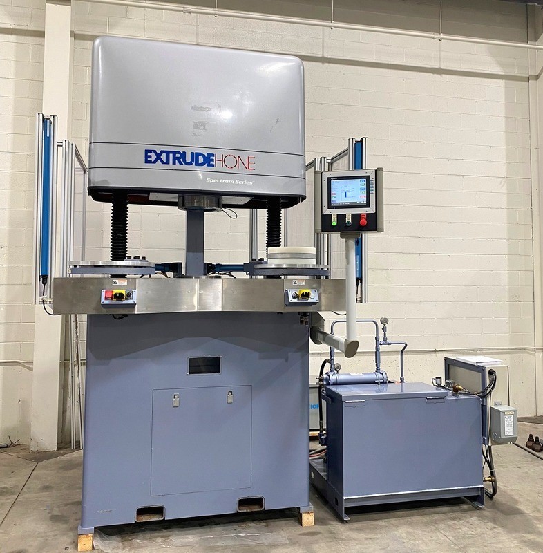 Extrude Hone #Spectrum-10/8/8, 10" media cyl diameter, 8" hyd cyl diameter, 1200 psi Extrusion Pressure, PLC