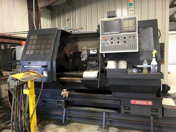 Ganesh #GT-3060CNC BB (Big Bore), CNC hollow spindle lathe, Fanuc 0iTD, 30" swing, 19" swing over cross