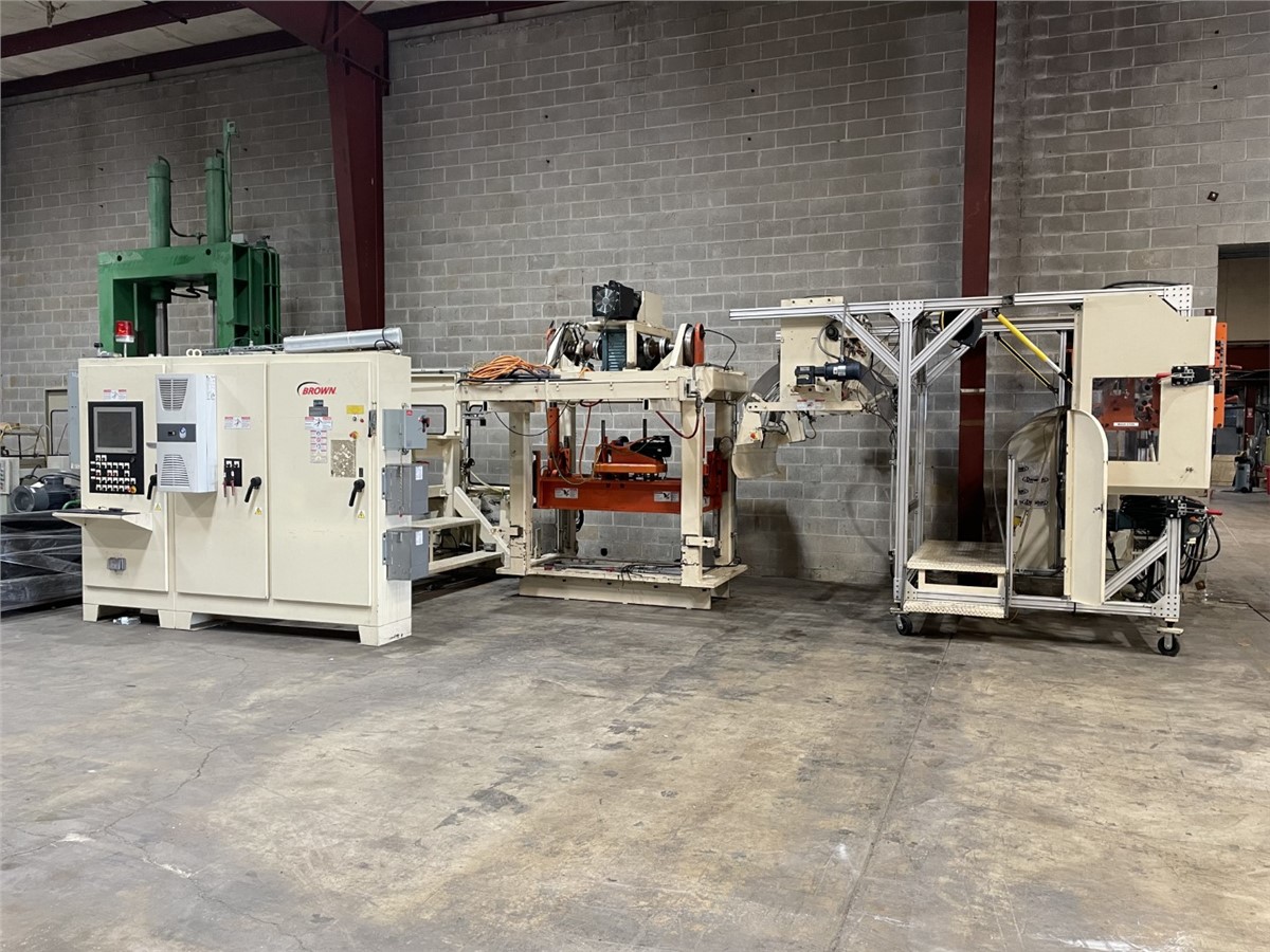 30 Ton, Brown #T-354V, vertical trim press, 54" sheet, 20" x 61" platen, 100 SPM, TCS Control, 2011, #18796A
