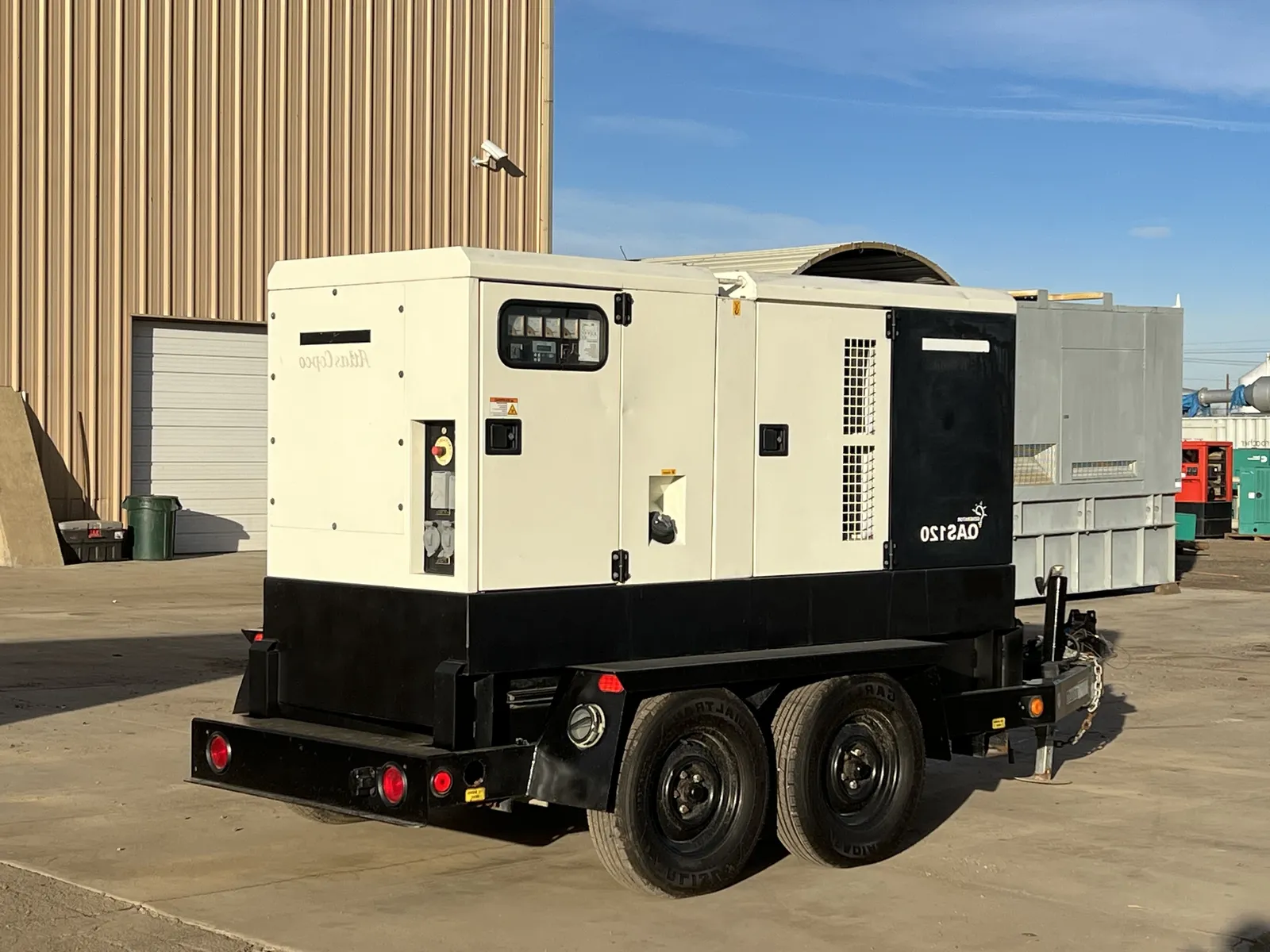 95 KW Atlas Copco, diesel, enclosure mounted on trailer, 10,688 hours