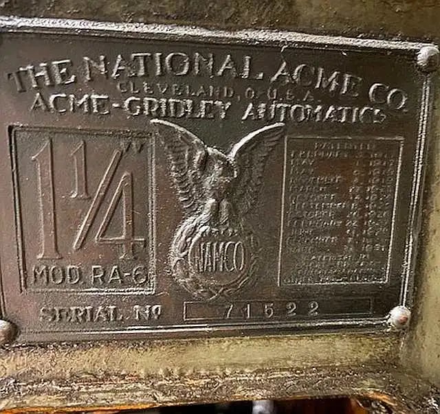 Acme-Gridley #RA-6, 1-1/4" capacity, multi-spdl collet chuck, 7 slot feed, 6 turning, 20 HP