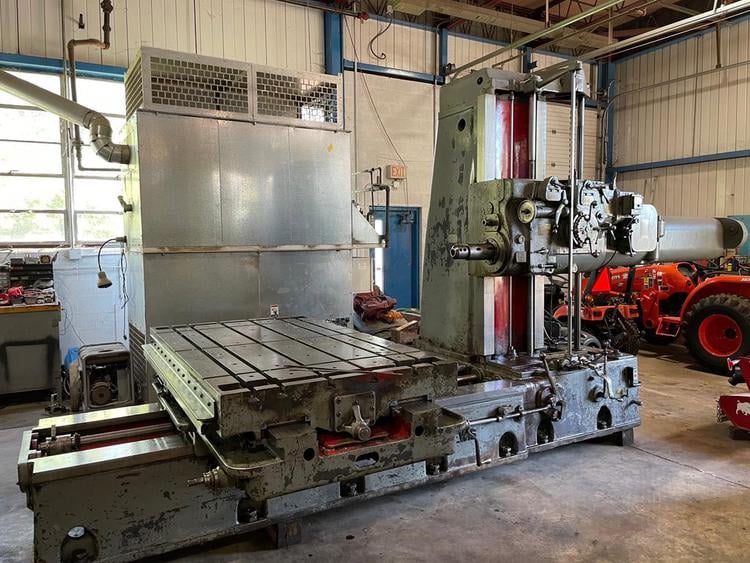 5" Giddings & Lewis 350T, table type horizontal boring mill, 48" x86