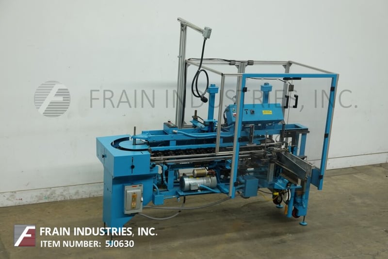 Jones #IMV, semi-automatic, intermittent motion, vertical tuck cartoner, up to 45 CPM, mounted on heavy duty