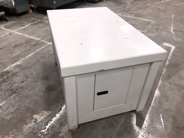 Steel Table #43" x 28", Heavy Duty Welded Steel Stand/Cabinet with Casters for Portabllity, Levelling Pads