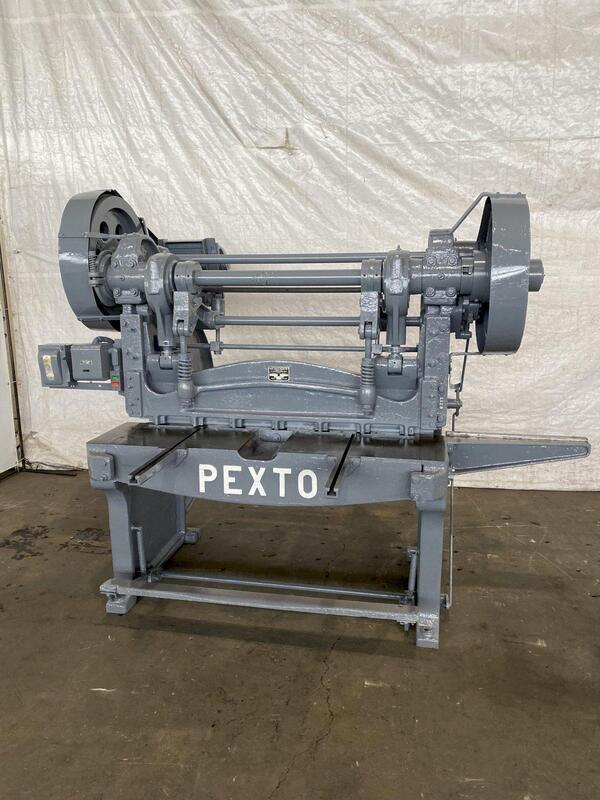 10 gauge x 4' Pexto #G352C, Mechanical Shear, 12 HP, front arm support rear operated manual back gauge