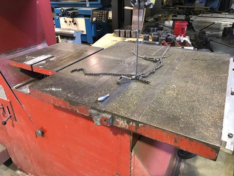 36" x 15" Peerless 3600MS, vertical band saw, blade welder, 34" x32