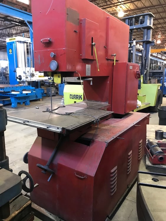 36" x 15" Peerless 3600MS, vertical band saw, blade welder, 34" x32