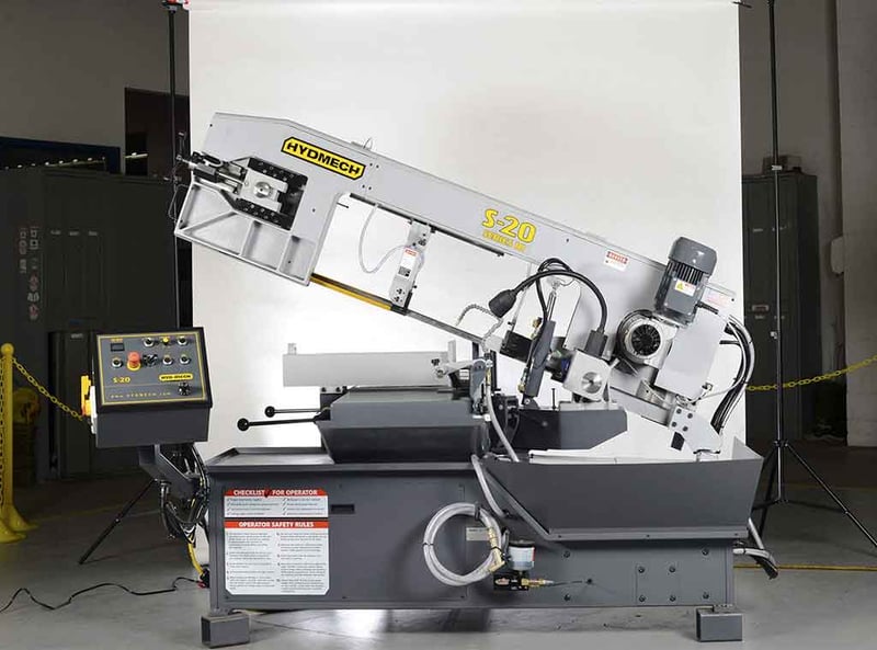 13" x 18" HydMech S20, horizontal pivot band saw, 1" x 14'10" band, 3