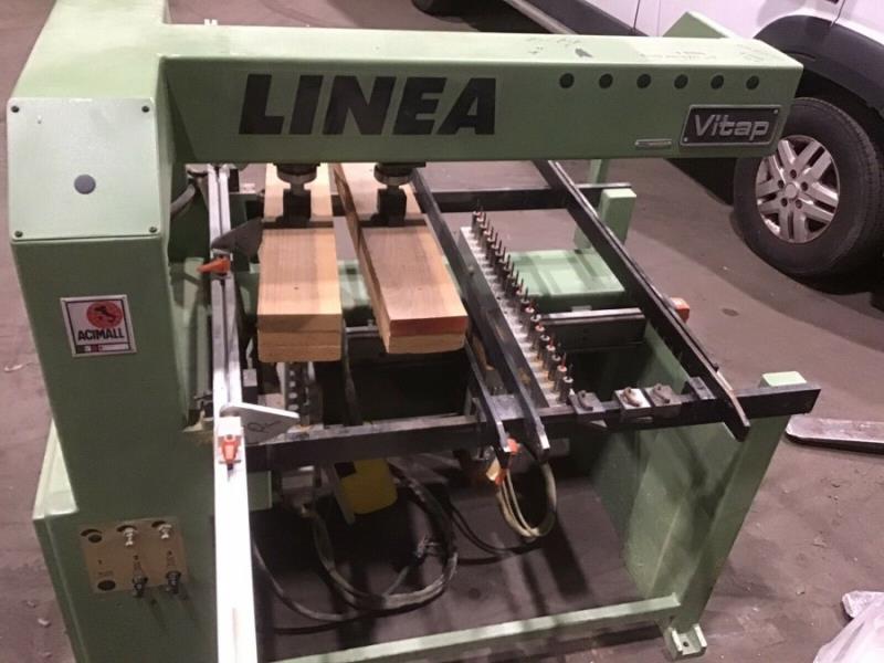 21 Spindle, Vitap #LINEA-42, 2-Head Line Boring Mach., 2 HP, 3000mm L x 950mm width Drills panels, 1992