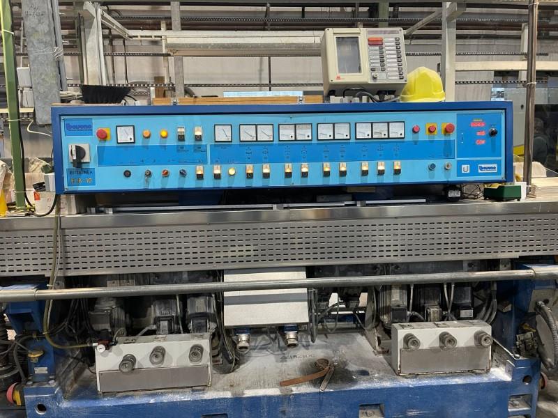 Bovone ELB-10, Vertical Glass Edge Grinder, 40 x 40 mm min. size, 2 - 30 mm thick, 0.35 - 5.4 m/min, 30 kW