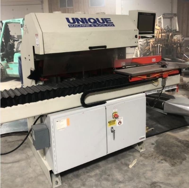 Unique #2753, CNC Shape & Sand, (2) 10 HP, 5" stack height, (2) 5" diameter 1200 CFM & (1) 4" diameter 800