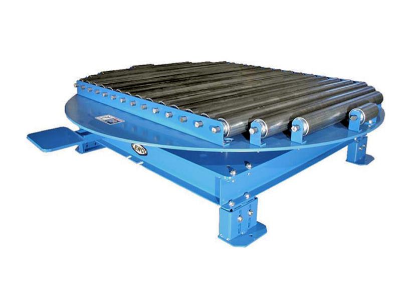 51" wide, nonpowered gravity conveyor turntable, 90 degrees turn, 2*1