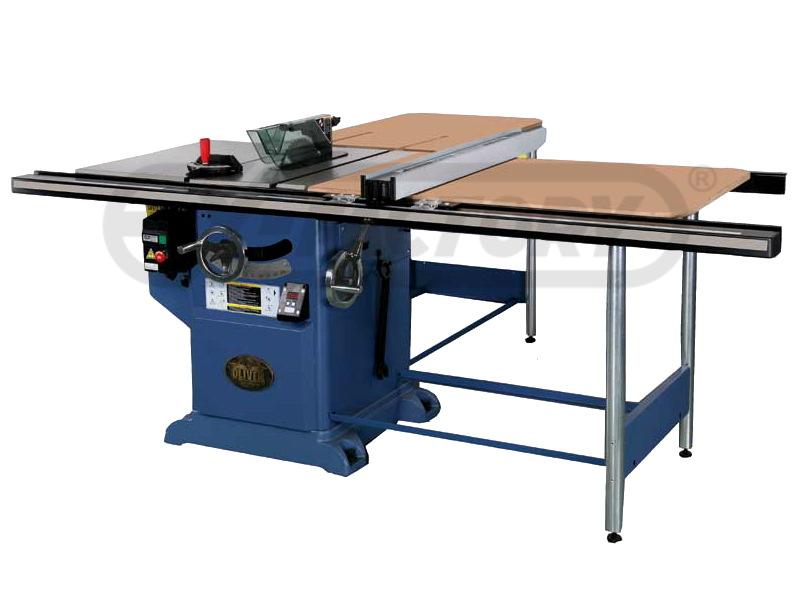 Oliver 4045-5HP, Table Saw, 12" blade capacity, 45 degree blade tilt, 5 HP, 3450 RPM, 52" rip fence, 48" x
