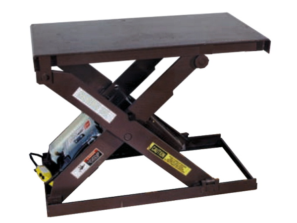 4000 lb. Autoquip 48S40, scissor lift, 48" x 96" platform, 24" x 64" base, 7" lowered height, 48" travel, 55"