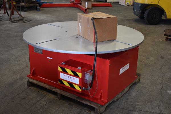 20000 lb. WeldWire Co. #WWFT-20, floor turn table, 24.5" tbl height, 60" diameter, 120 V. input, hand pendant