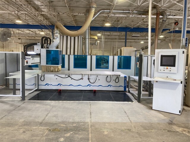 Homag #BOF-3111/37/15/R, CNC Router, 60" x 144" working area, Gridded, Pneumatic reference stops, Vacuum