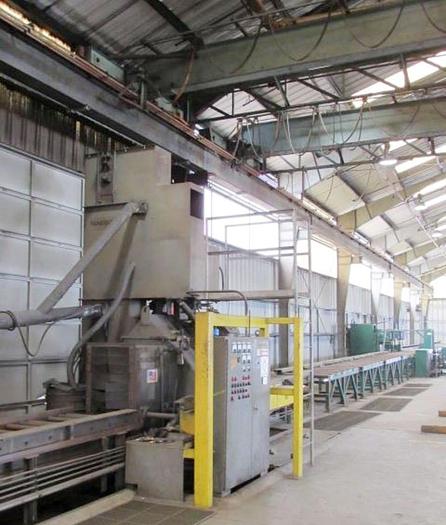 Pangborn #ES1885, small structural roll conveyor, 4 wheels, 25 HP per wheel, 2002