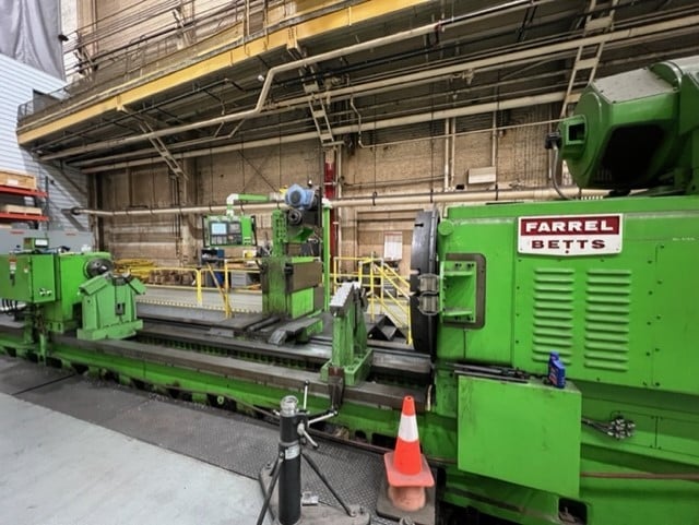 56" x 240" Farrel-Betts, lathe w/live spindle & C-Axis, Fanuc 0iTD, rebuilt & retrofit 2015
