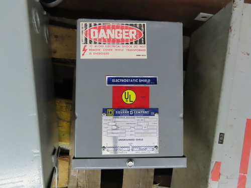3 KVA 277 Primary, 120/240 Secondary, Square D 3S8FIS transformer, 1 yr warranty