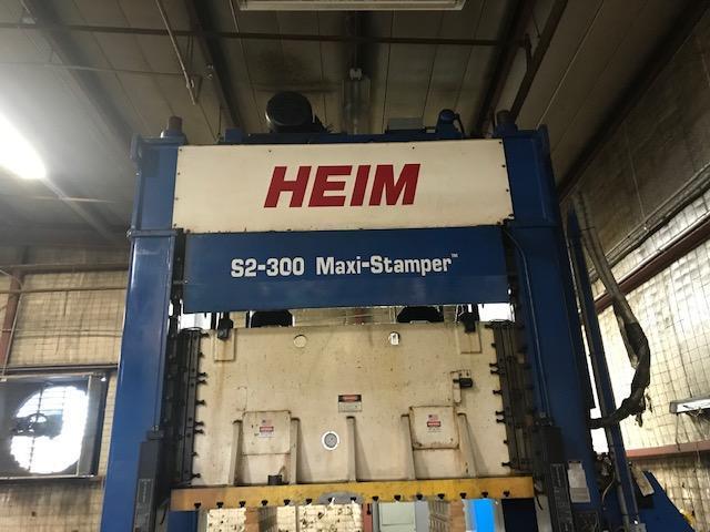 300 Ton, Heim #S2-300-MS, 10" stroke, 32" Shut Height, 10" adj., 25-50 SPM, Omnilink 5000, 2001
