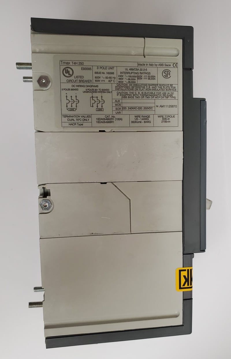 250 Amps, ABB molded case circuit breaker for Sale Surplus Record